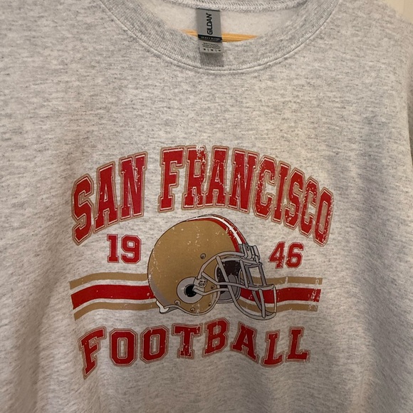 Gildan Gray San Francisco Football Crewneck Sweater - Picture 2 of 3